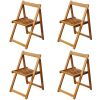 5 Piece Folding Patio Dining Set Solid Acacia Wood