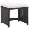 13 Piece Patio Dining Set with Cushions Poly Rattan Black