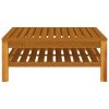 3 Piece Patio Lounge Set with Cream White Cushions Acacia Wood