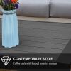 Rectangle Small Aluminum Grey End Coffee Table Furniture For Patio Garden Outdoor