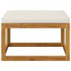 3 Piece Patio Lounge Set with Cream Cushions Solid Acacia Wood