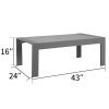 Rectangle Small Aluminum Grey End Coffee Table Furniture For Patio Garden Outdoor