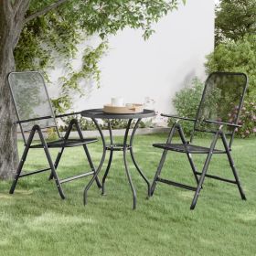 Patio Table √ò23.6"x28.3" Expanded Metal Mesh Anthracite