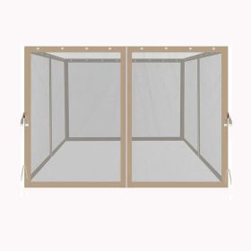 10x10 Ft Gazebo Replacement Mosquito Netting with Zippers, 4-Side Mesh Walls for Patio Gazebos