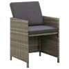 Patio Chairs with Cushions 4 pcs Poly Rattan Gray